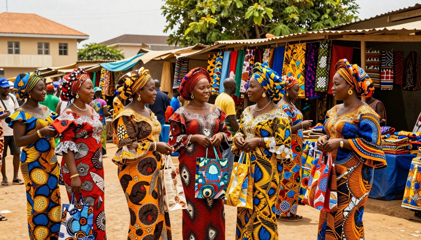 how to wear a bubu gown showing a picture of women wearing african women's clothing in lagos made by ahdookeh fashion