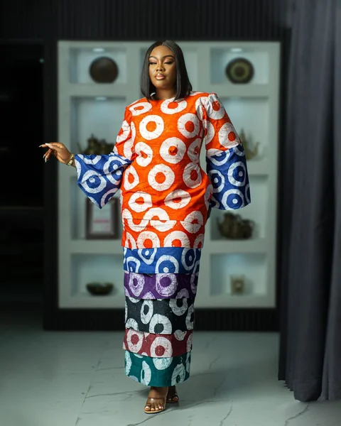 knee length dresses for ladies African Dresses For Women Elegant Maxi Dress DIY Sleeve Nigerian Tradi   Mega Mart Center