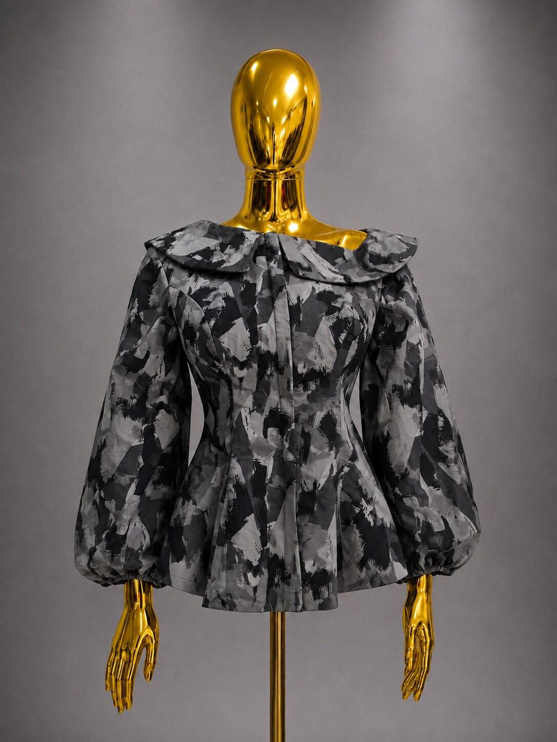 buy blouse for ladies in lagos showing a picture of Sally Mosaic Top by ahdookeh fashion